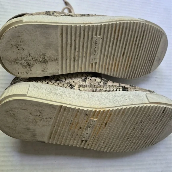 ALL SAINTS  Size 8 Tan Snake Trish Sneakers Calf Leather Lace Up Comfort - Picture 6 of 6